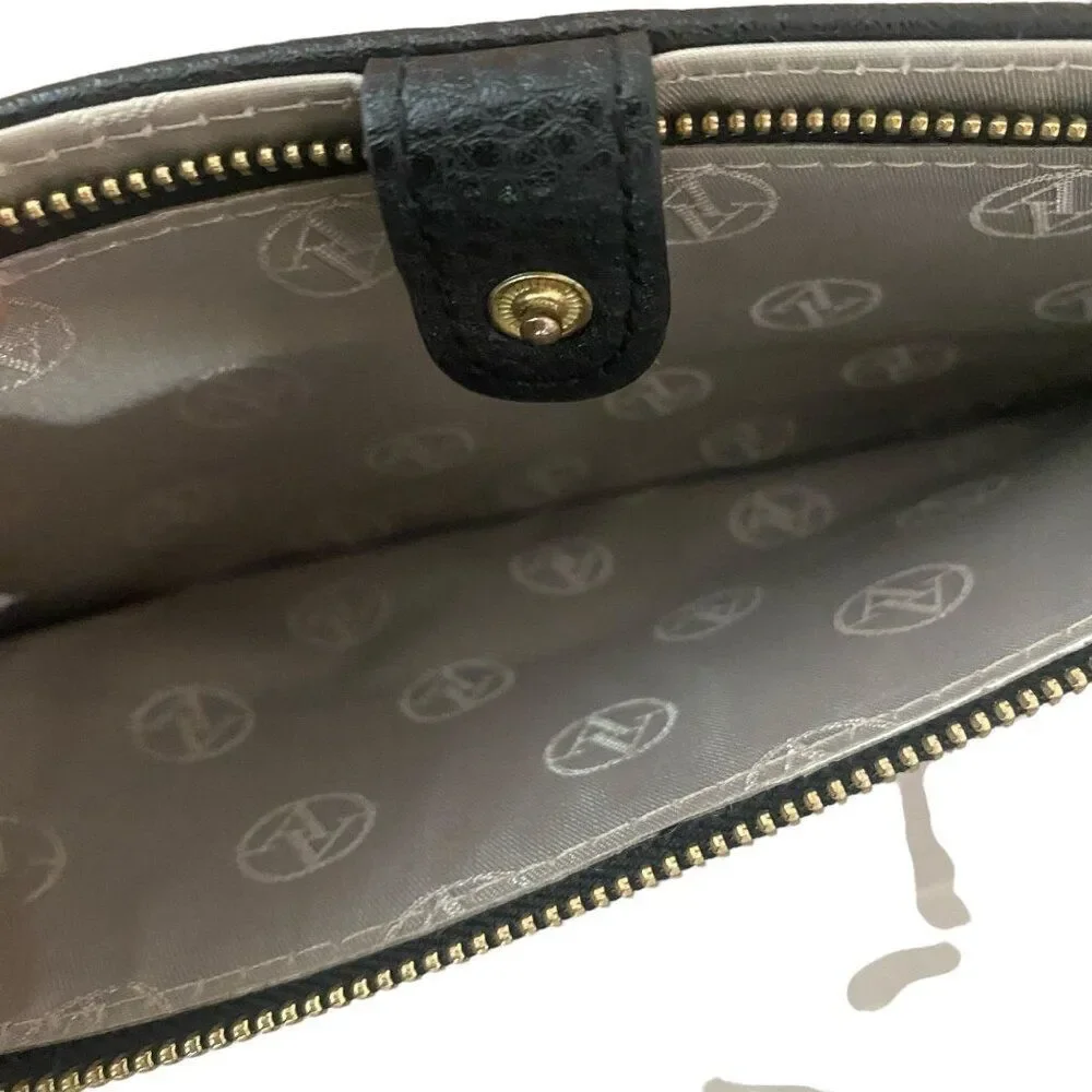 Adrienne Vittadini Black Leather Clutch